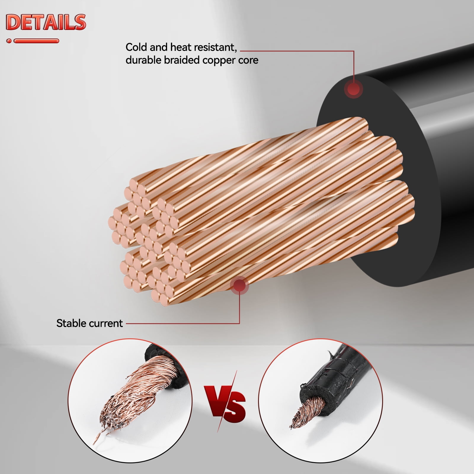 20FT 2 Gauge 2000 AMP Heavy Duty Jumper Cables - Jump Starter for Cars Trucks SUVs Dead Battery Recovery  Fast Safe Durability