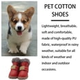 thumbnail image 2 of pitrice 4 Pcs Chaussures pour Animaux Imperméables Bottes de Neige en Cuir PU Chaussures d'Hiver pour Animaux, Rouge, 1 Yard, 2 of 8