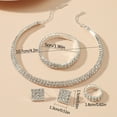 thumbnail image 2 of Fiaya Women Crystal Rhinestone Jewelry Set, Necklace Bracelet Ring Earrings Set of 5, Jewelry Accessories for Women Anniversary Wedding Party Gift (Silver-2Rows), 2 of 5