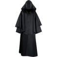 thumbnail image 1 of Capa Steampunk con capucha para hombre, disfraz medieval de vampiro, vestido victoriano de manga larga, disfraz de Halloween para hombre, tallas grandes, ropa de muerte, carnaval, festival, rave,, 1 of 5