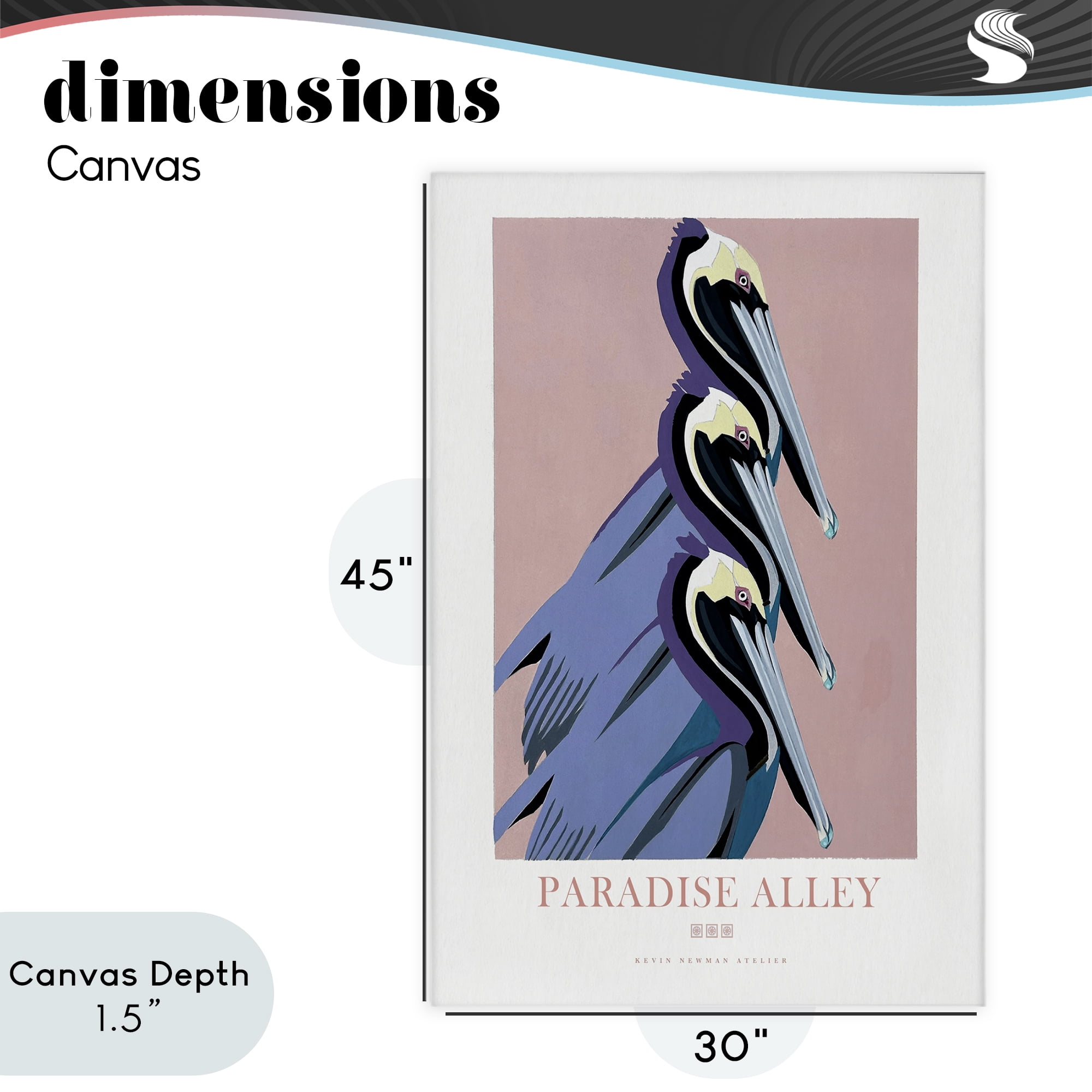 Stupell Industries Paradise Alley Pelican Trio Canvas Wall Art, design by Jadei Graphics