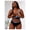 Style 1-Black, variant on Plus Size Stained Glass Print One-Shoulder High Waisted Bikini Set – Stretchy Polyester Two Piece Swimsuit