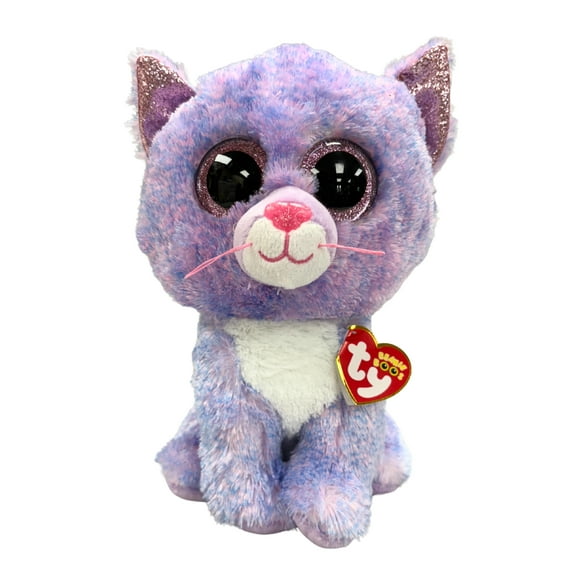 Ty Beanie Boos - Cassidy the Cat  – Medium  – Glitter Eyes  - Stuffed Animal