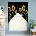 thumbnail image 6 of Farmhouses Sunflowers Swag Valances for Windows 2 Pack You Are My Sunshine Black Background Swag Kitchen Curtains 63 Inches Long Rod Pocket Short Window Treatment for Kitchen Bathroom 36"x63", 6 of 9