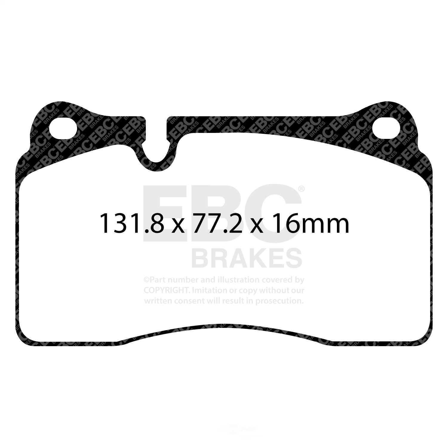 EBC Brakes Redstuff Premium Fast Street Pad For All Engine Sizes Fits select: 2013 AUDI TT RS