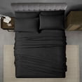 thumbnail image 3 of Swift Home Luxury 4-Piece Sheet Set with Extra Pillow Case, TwinXL, Black, 3 of 8