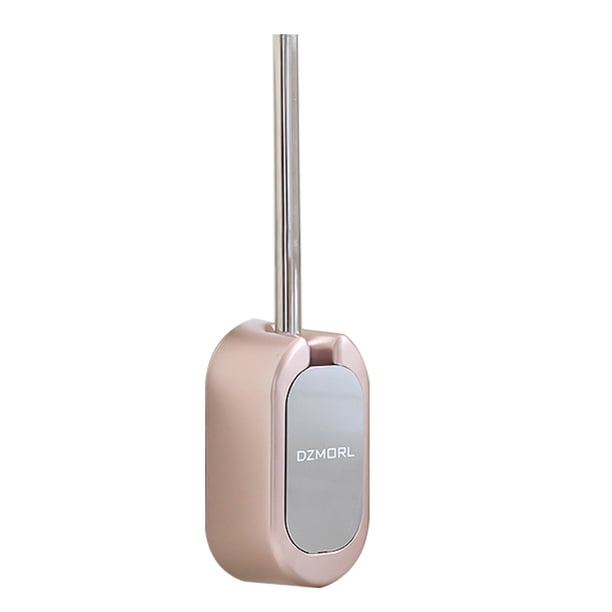 Cepillo para inodoro montado en la pared, lavabo de baño, mango de acero inoxidable, cepillo con caja de soporte, rosa sidaley HA000134-04B