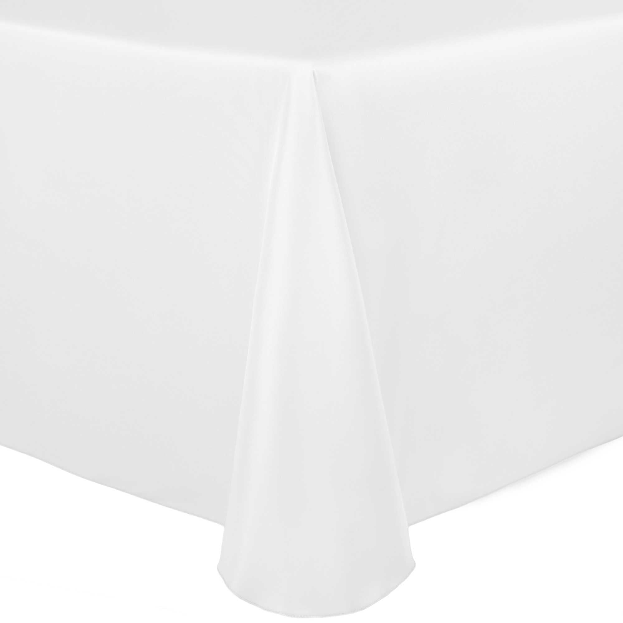 Ultimate Textile Satin 60 x 120Inch Oval Tablecloth White