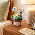 thumbnail image 6 of Crochet Sunflower Basket,Handmade Knitted Flowers Basket Decoration for Mom,Friends,Teacher Appreciation Gifts,Colorful Potted Flower Decor,Blue, 6 of 7