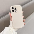 thumbnail image 2 of for iPhone 13 Pro Case, Cute Curly Wave Edge Phone Cover, Soft Liquid Silicone Camera Protection Phone Case with iPhone 13 Pro, White, 2 of 14