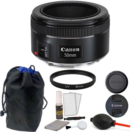 Canon EF 50mm f/1.8 STM Lens with Pouch + Accessory