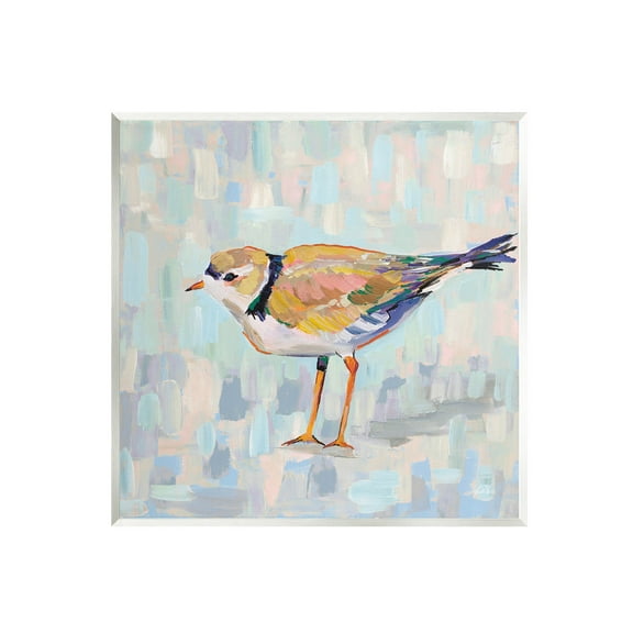 Stupell Industries Coastal Plover Abstract Patchwork Bird Painting Unframed Art Print Wall Art, Design by Jeanette Vertentes