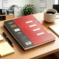 thumbnail image 5 of Spiral Notebook - 4 Subject Notebook, College Ruled Notebook with Dividers Pocket, Tabs Label, for Writing Journal, Home & Office Supplies, 7.5"X10"(Red), 5 of 5