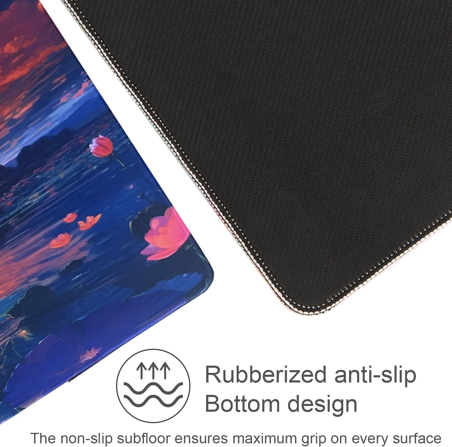 Large Gaming Mouse Pad, Extended XXL Desk Pad & Non-Slip Rubber Mat for Mice and Keyboard with Stitched Edges （90x40 carneon032）