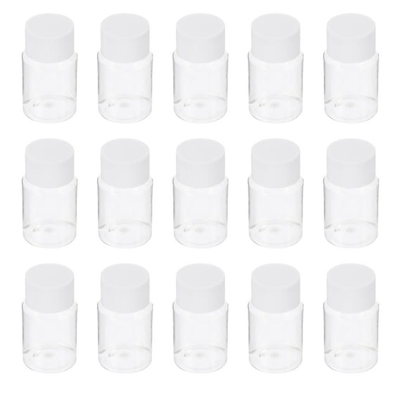 FRCOLOR  35 Pcs Plastic Bottle Jar with Lid Wide Mouth Sample Lab Bottles