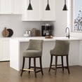 thumbnail image 2 of Lucia Modern Wood Chenille Counter Stool in Taupe - Set of 2, 2 of 8