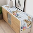 thumbnail image 4 of Easter Bunny Table Runner - 48 Inch Long, Kitchen Dining Table Runner Dresser Scarves, Spring Watercolor Flower Blue Plaid Farmhouse Decor for Coffee Tables Wedding Party Banquet, 4 of 8