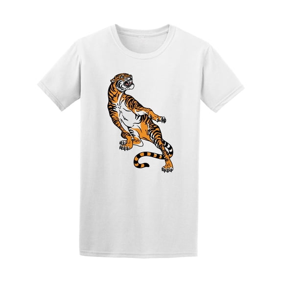 Agressive Tiger Vintage Style T-Shirt Men -Image by Shutterstock, Male Medium