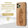 thumbnail image 2 of Case Yard Wooden Case Outside Soft TPU Silicone, Slim Fit Shockproof Wood Protective Phone Cover for Girls Boys Men and Women, Supports Wireless Charging Surf Design case for iPhone-12-Pro-Max, 2 of 7