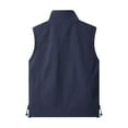 thumbnail image 4 of BRGZLK Men Waistcoat Solid Color Mesh Lining with Inner Pocket Work Vest Sleeveless Multi Pocket Fall Winter Outdoor Photography Coat Navy XXL, 4 of 5