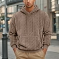 thumbnail image 2 of Men's Fall And Winter Hooded Jacquard Padded Sports Casual Sweater, 2 of 2