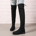 thumbnail image 3 of Pandaie Thigh High Over The Knee Boots for Women Low Block Heel Riding Boots Round Toe Stretch Walking Fall Winter Shoes Black 6, 3 of 7
