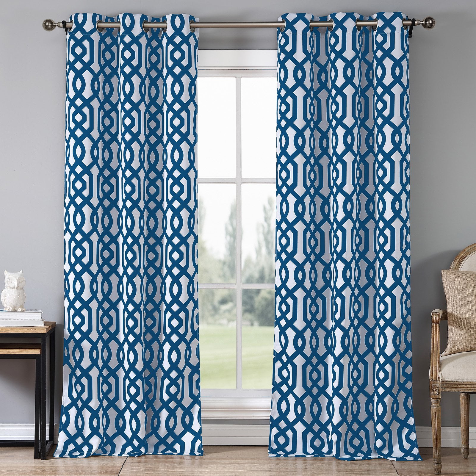 Ashmont Printed Blackout Grommet Window Curtain Set