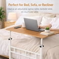 thumbnail image 5 of Golyzmt Height-Adjustable Overbed Table, C-Shaped, 23.6" Wide with Rolling Wheels, Light Wood, 5 of 5