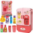 thumbnail image 1 of Refrigerador de juguete de cocina de simulación para niños, juego de casa de juegos educativo (rosa), 1 of 1