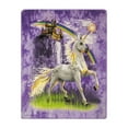 thumbnail image 2 of Unicorn Castle Flannel Blanket, QUEEN, 79"x 95", Lightweight Microfiber, Multi Purpose, 2 of 3