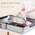 thumbnail image 3 of FORMRS Makeup Bag Travel Cosmetic Organizer for Women Fold Flat Zipper Pouch with Handle, Colorful Geometric, 3 of 8