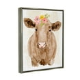thumbnail image 3 of Delicate Blooms Cow Portrait Animals & Insects Graphic Art Luster Gray Framed Art Print Wall Art, 3 of 6