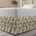 thumbnail image 1 of Forest Bed Skirt, Paradise Island Nature Theme Tropical Tree Leaves and Flowery Plants Pattern, Elastic Bedskirt Dust Ruffle Wrap Around for Bedding Decor, 4 Sizes, Multicolor, by Ambesonne, 1 of 2