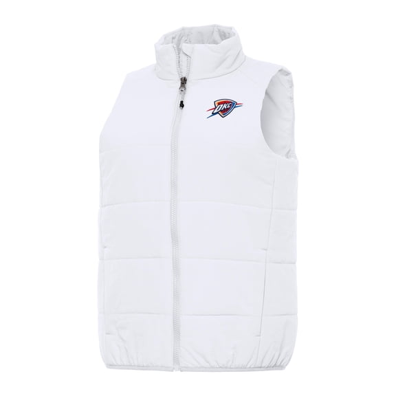 Women's Antigua White Oklahoma City Thunder Experience Full-Zip Vest