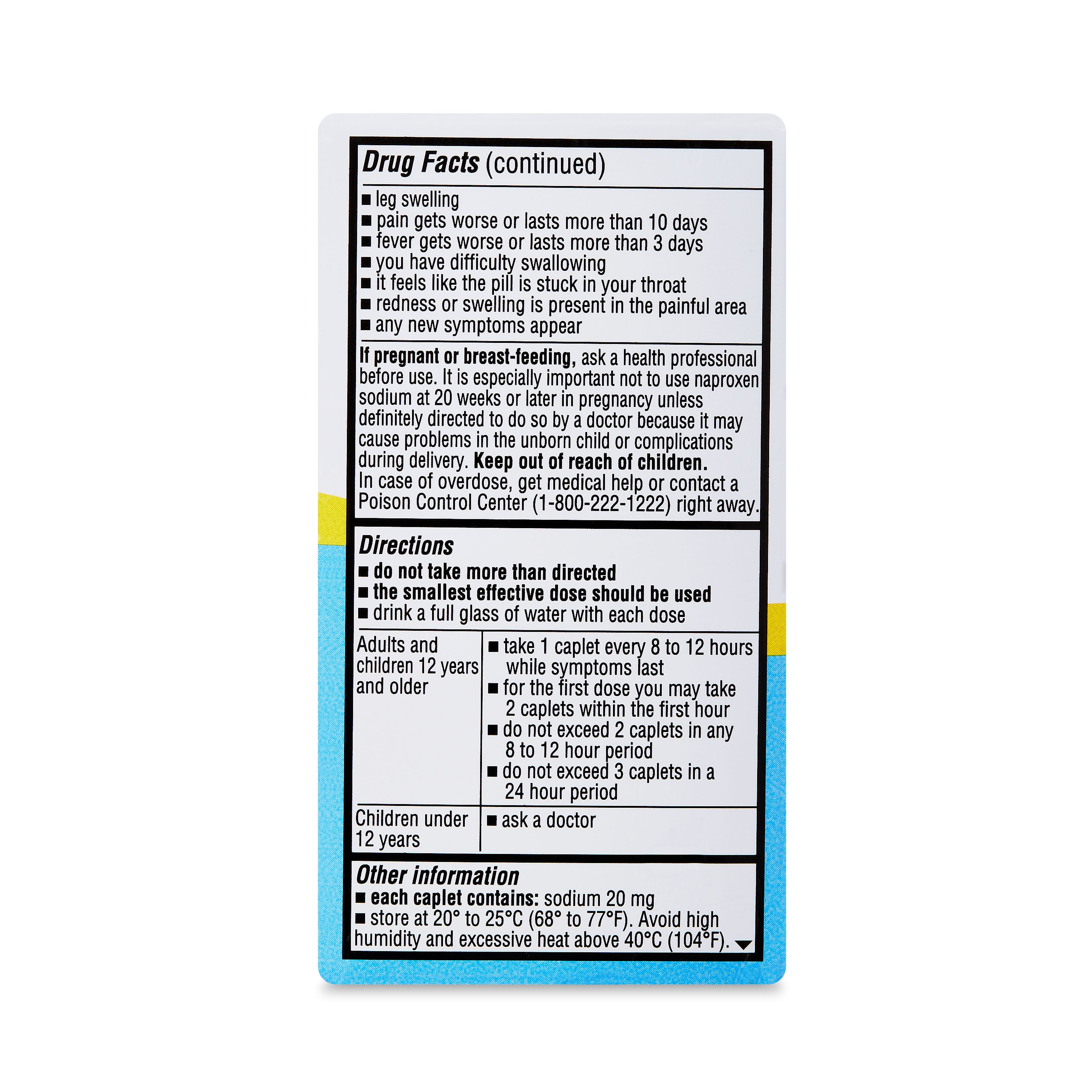 Equate All Day Pain Relief Naproxen Sodium Caplets, 220 mg, 50 Count, Compare to Aleve® Caplets Active Ingredient