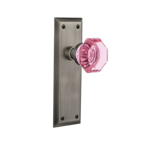 Nostalgic Warehouse Nykwap_Psg_234_Nk New York Solid Brass Rose Passage Door Knob Set -