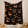 thumbnail image 2 of Halloween Blanket Flannel Fleece Blanket Cartoon Ghost Black Orange Soft Plush Throw Blanket for Bed Couch Floor and Chair (Black, Throw(50"x60")), 2 of 6