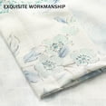 thumbnail image 5 of Short Floral Curtains Valance for Bedroom, Vintage Blue Flower Pattern Rod Pocket Drapery for Office, Single Panel Linen Textured Window Covering (52 Inch Wide by 12 Inch Length), 5 of 6