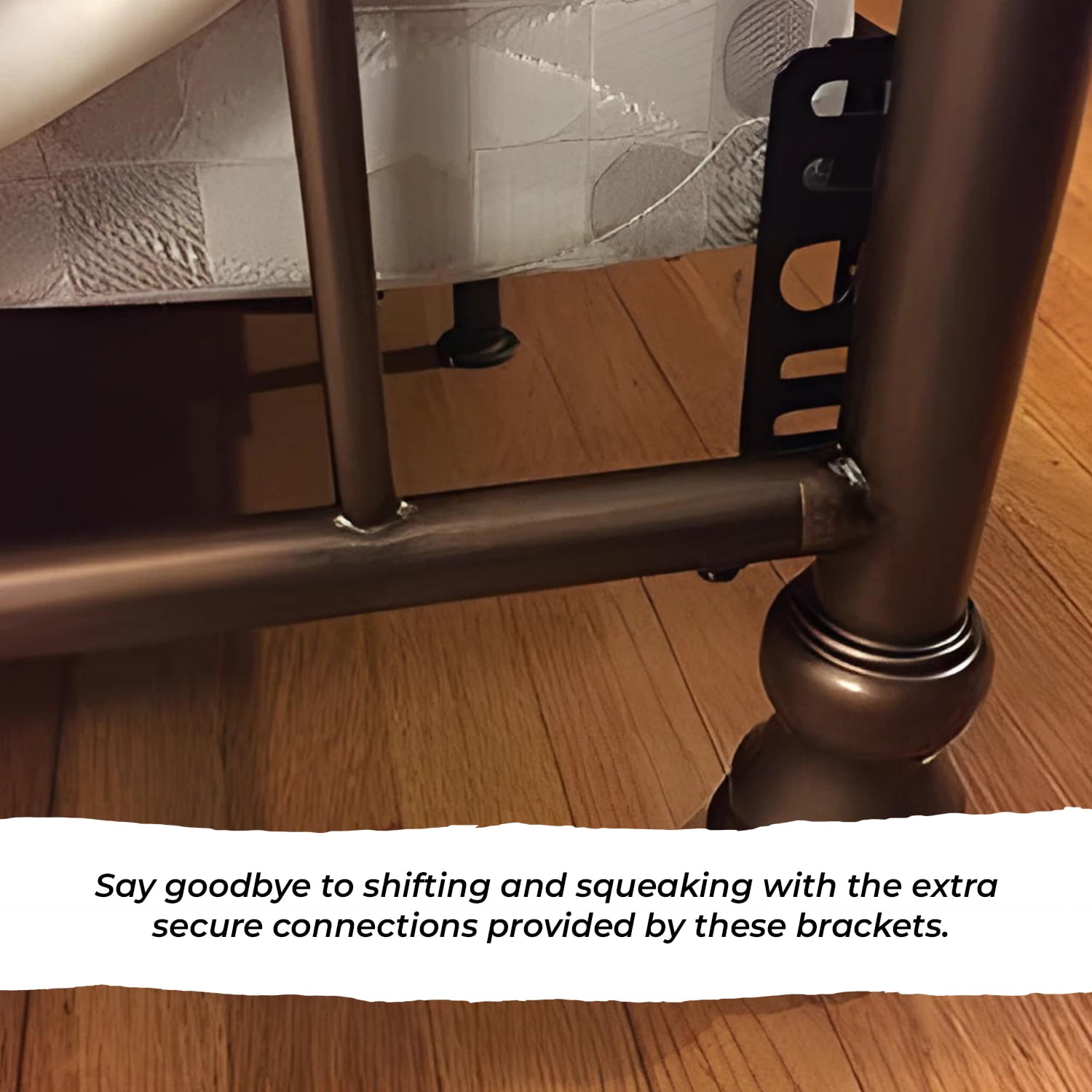 Kings Brand Furniture Bed Frame Footboard Extension Brackets – Set of 2 Metal Brackets for Twin, Full, Queen & King