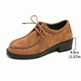 thumbnail image 5 of Brown Women'S Loafers Round Toe Front Laced Flat Low Heel All Season Lightweight Comfortable Casual Shoes For Everyday Wear And Outings Size 40, 5 of 9