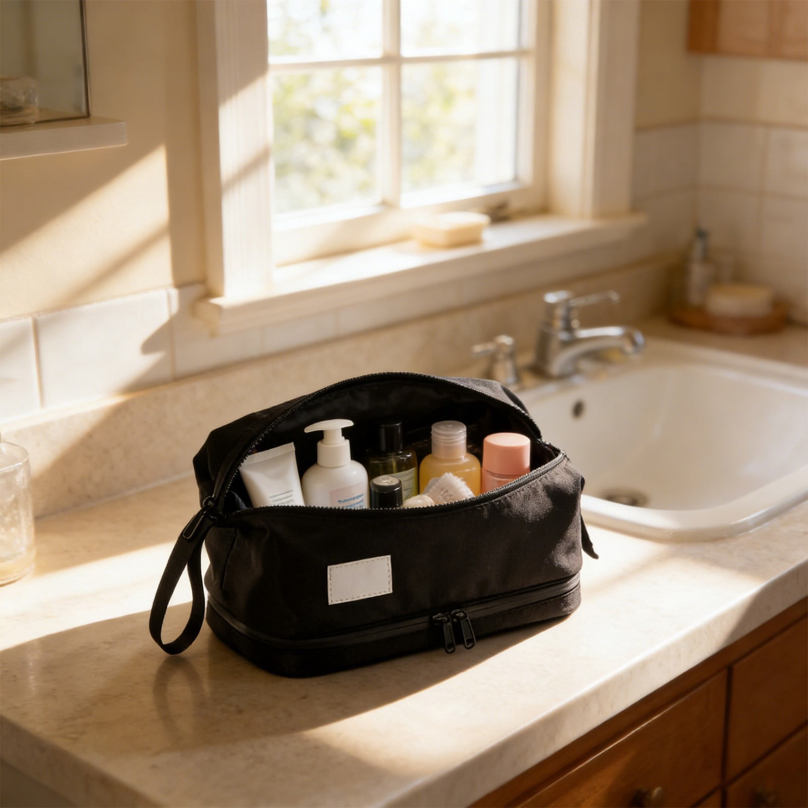 Lunxisen 4 Pcs Travel Toiletry Bag Water-resistant Cosmetic Organizer Portable Storage Pouch for Women Makeup Travel Essentials TSA Carry On
