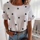 thumbnail image 2 of Moda Mujer Verano Casual Manga Corta Cuello Redondo Estampado Blusa Camiseta Wmkox8yi bvn1633, 2 of 8
