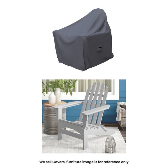 Covers & all Outdoor Adirondack Chair Cover for Hartington Plastic Chairs, Water-Repellent UV-Resistant Polyester with Elastic Tie-Downs