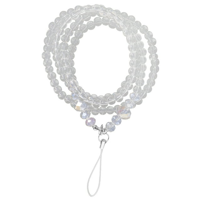 MasteelfCA Pearl Long Neck Strap Lanyard Necklace For Cell Phone ID PSP MP3 Keys (Random Bottom Beads Color)