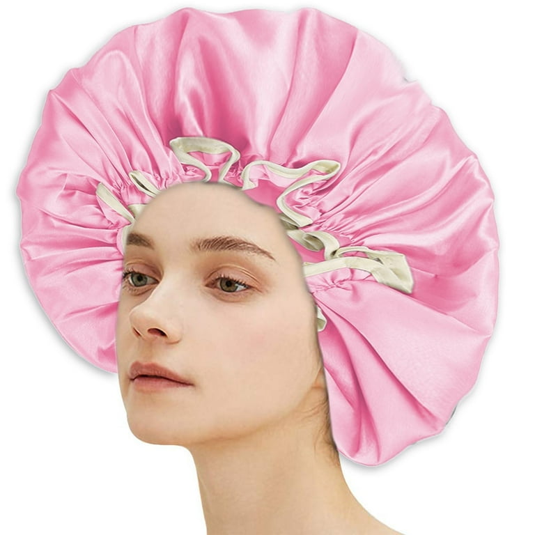 zttd hat night cap ladies beauty salon sleep double waterproof shower cap adult women s shower bath kitchen fume hair cap thickening shampoo cap bath