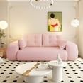 thumbnail image 6 of LLappuil 79" Futon Convertible Sofa Bed, Sherpa Fleece Human Dog Bed, Floor Lazy Sofa Bed for Living Room Pink, 6 of 9