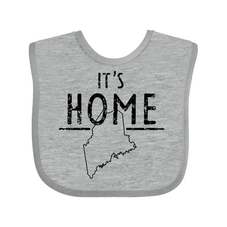 

Inktastic It s Home- Maine State Outline Distressed Text Gift Baby Boy or Baby Girl Bib