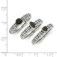 thumbnail image 3 of Sterling Silver Two Tone Silver And Gold Plated Sterling Silver w/Black Diamond 3 Stackable Rings, 3 of 3