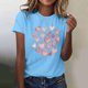 thumbnail image 2 of Camiseta de Manga Corta de Cuello Redondo con Patrones de Corazón de Moda de las Mujeres para Diario, Fiesta, Primavera Y Verano, 2 of 5