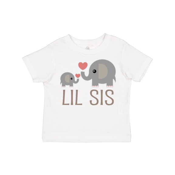 Inktastic Little Sister Elephant Girls Toddler T-Shirt